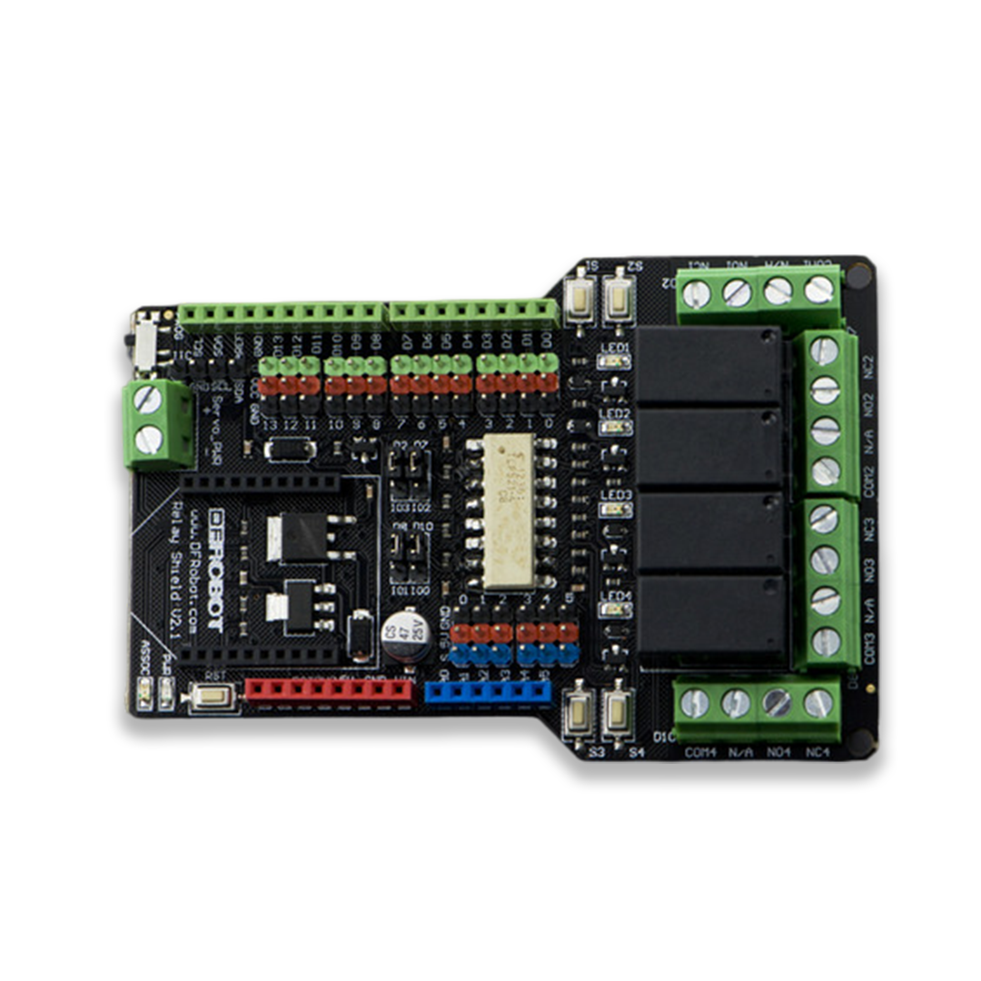 Gravity: 4 Channel Relay Shield for Arduino By DFRobot