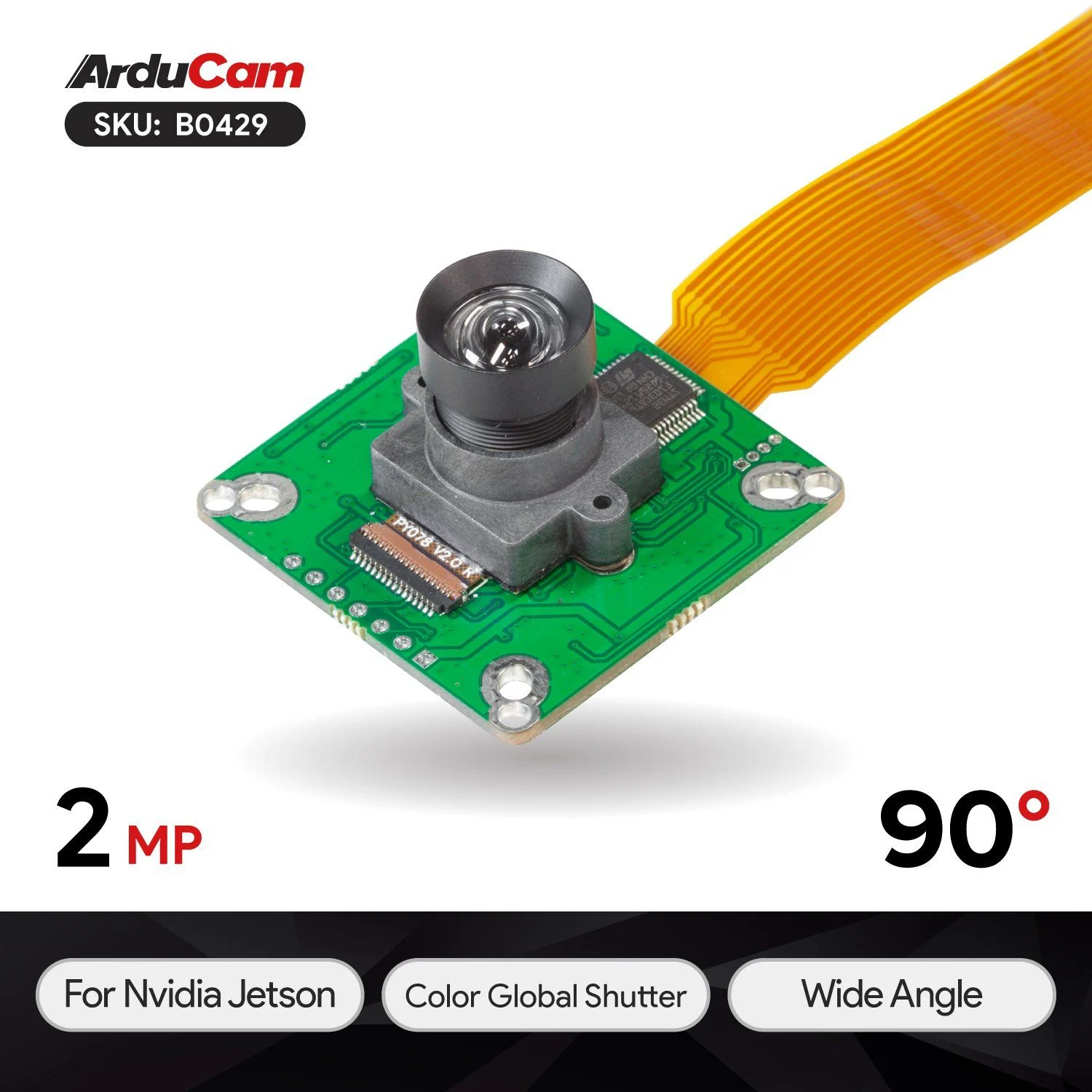 Arducam 2.3MP AR0234 Color Global Shutter Camera for NVIDIA Jetson AGX Orin/Orin Nano/Orin NX