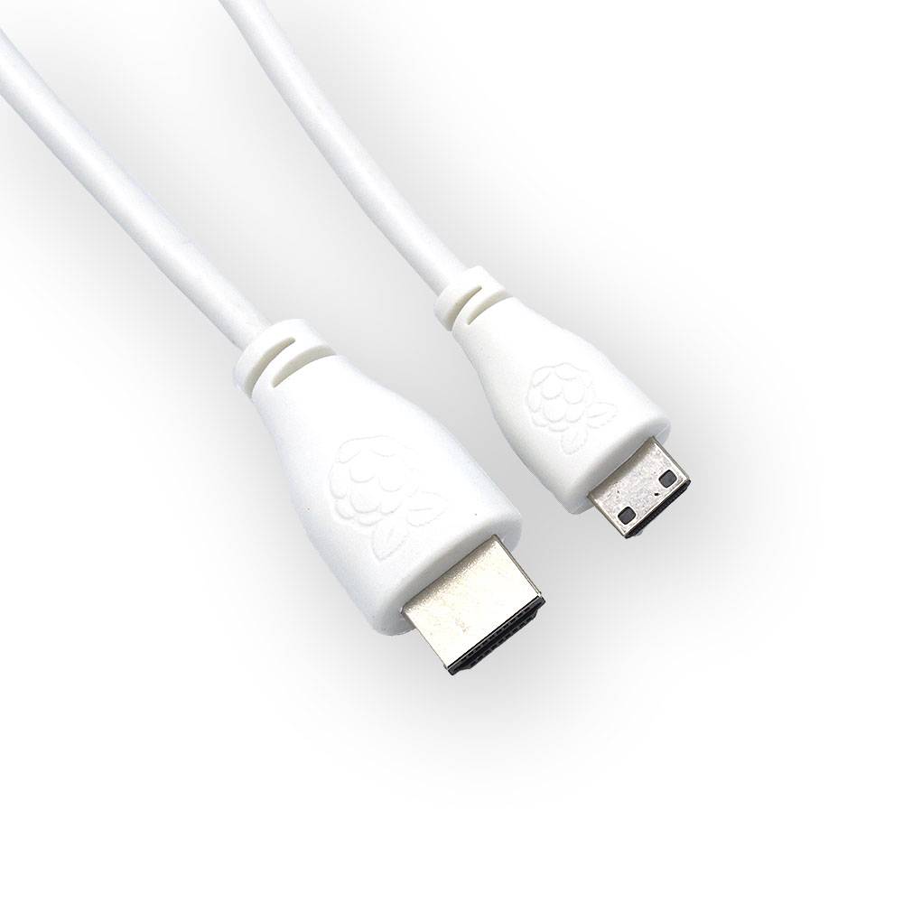 Raspberry Pi Mini HDMI to HDMI Cable 1m White - Official