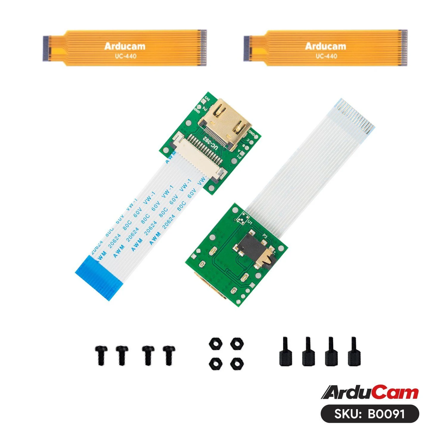 Arducam CSI-to-HDMI Adapter Set for Raspberry Pi Cameras (Pack of 2, 1 Set)