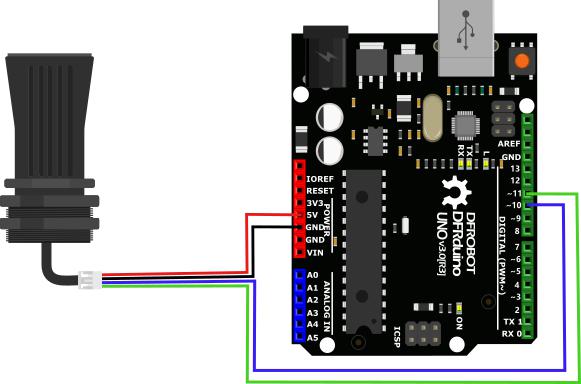 A01NYUB Waterproof Ultrasonic Distance Sensor (28~750cm, UART, IP67) by DFRobot