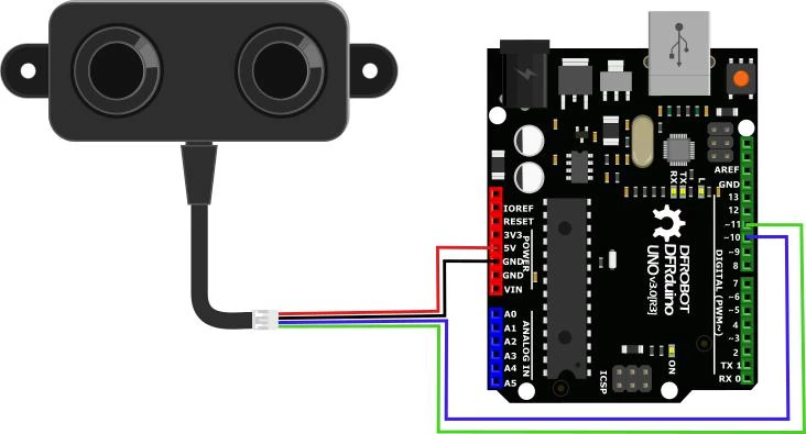 A02YYUW Waterproof Ultrasonic Distance Sensor (3~450cm, UART, IP67) by DFRobot